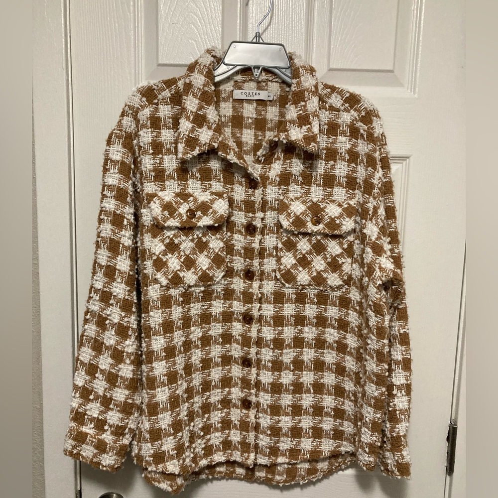 Costes Basic Chic Camel Brown & White Skyler Plai… - image 1